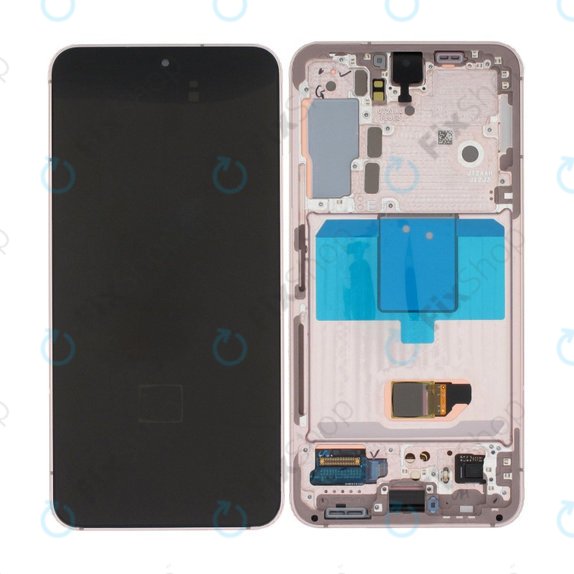 Schermo per Samsung S22 S901B, Pink Gold, Vetro touch con cornice, GH82-27520D, GH82-27521D, Genuine Service Pack
