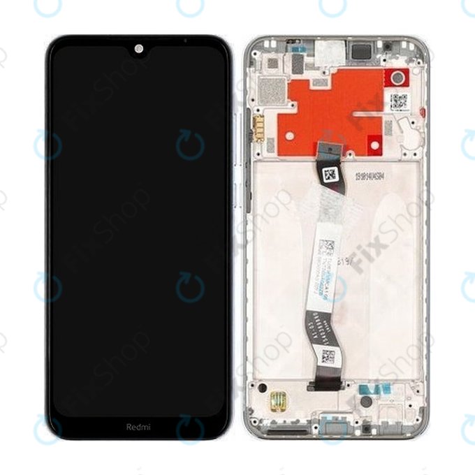 Schermo per Xiaomi Redmi Note 8T, Moonlight White, Vetro touch con cornice, 5600020C3X00, Genuine Service Pack