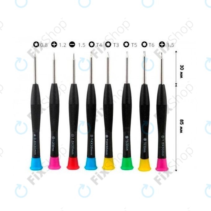 Set cacciaviti per telefoni, tablet e notebook 8 pz, Baku BK-6108