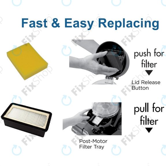 Set filtri 1008 per Bissell CleanView, PowerClean, PowerLifter Rewind