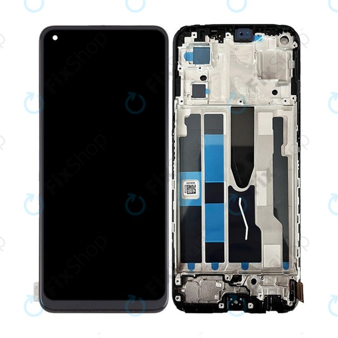 Schermo OLED per Oppo Reno 7 5G, Stary Black, Vetro touch con cornice