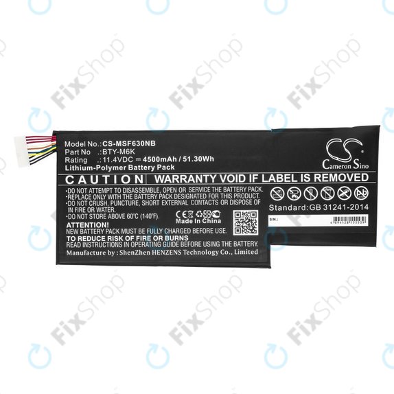 Batteria per MSI GF63, MSI GF75, MSI GS63, BTY-M6K, Li-Pol, 4500mAh, 11.4V, HQ