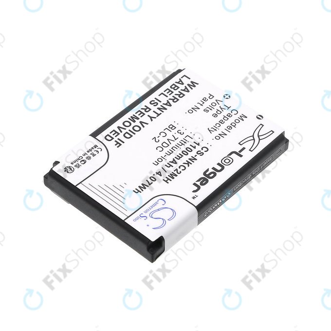 Batteria per Nokia 3310, 3330, 1220, 1260, 3560, 5510, 6650, 6800, BLC-2, Li-ion, 3.7V, 1100mAh, HQ