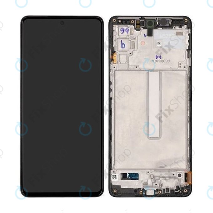 Schermo per Samsung M52 5G M526B, Mint, Vetro touch con cornice, GH82-27091A, GH82-27094A, Genuine Service Pack