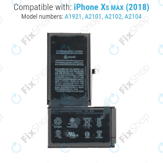 Batteria per iPhone XS Max, 3174mAh