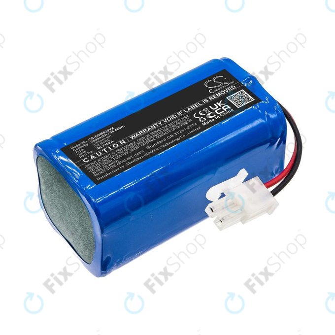 Batteria per Ecovacs Deebot M82, Tesla RoboStar T50 T60 T80 Pro BL7402A, Li-Ion, 2600mAh, 14.8V, HQ