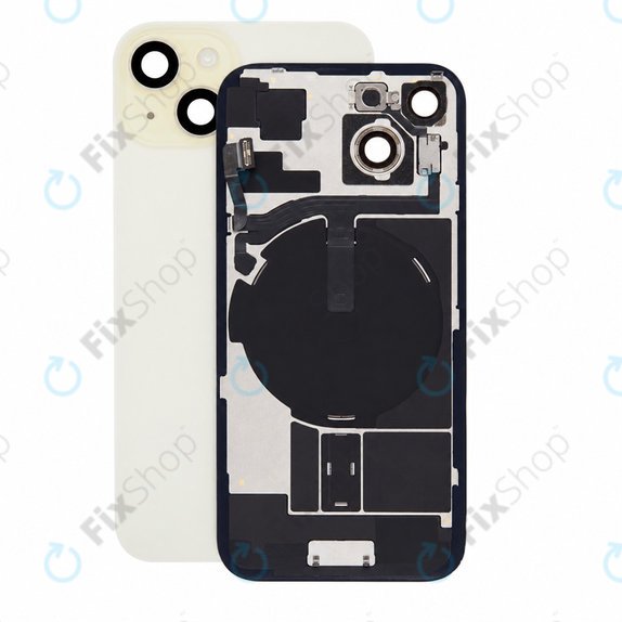 Vetro scocca posteriore per iPhone 15, Yellow, Pulled A