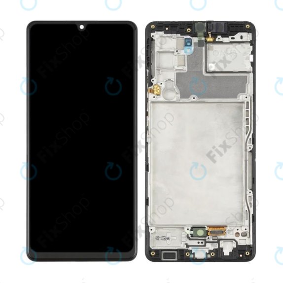 Schermo OLED per Samsung A42 5G A426B, Black, Vetro touch con cornice