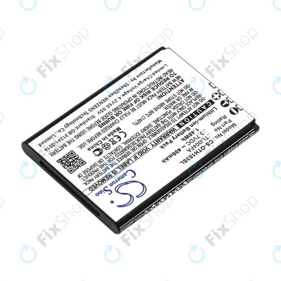 Batteria per Alcatel OneTouch 1013, 1035D, 1046D, TLi004FA, Li-Ion, 3.7V, 400mAh, HQ