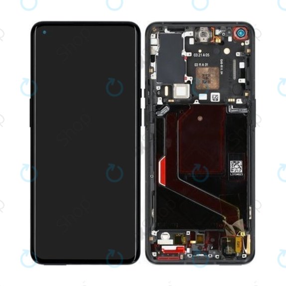 Schermo per OnePlus 9 Pro, Stellar Black, Vetro touch con cornice, 1001100044, Genuine Service Pack
