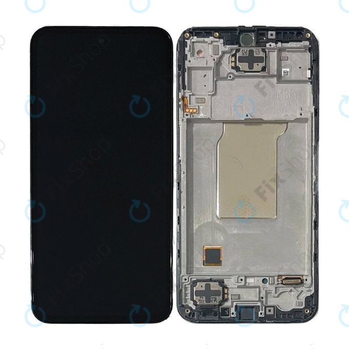Schermo per Samsung M35 M356B, Black, Vetro touch con cornice, GH82-35001A, Genuine Service Pack