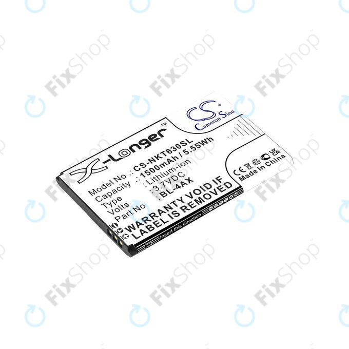 Batteria per Nokia 6300 4G, Nokia 8000 4G, BL-4AX, Li-Ion, 3.7V, 1500mAh, HQ
