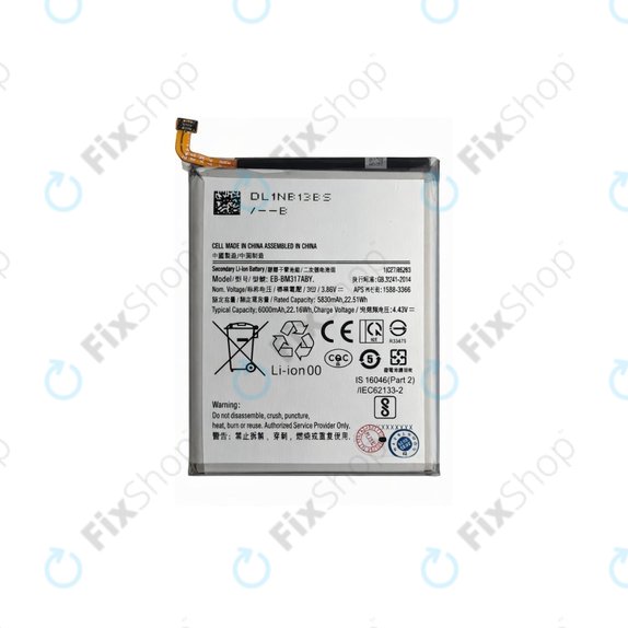 Batteria per Samsung M31 M315F, M31s M317F, EB-BM317ABY, 6000mAh