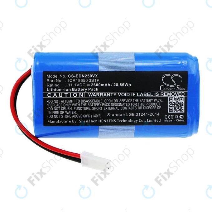 Batteria per Ecovacs CEN250, V700, ICR18650 3S1P, Li-Ion, 2600mAh, 11.1V, HQ