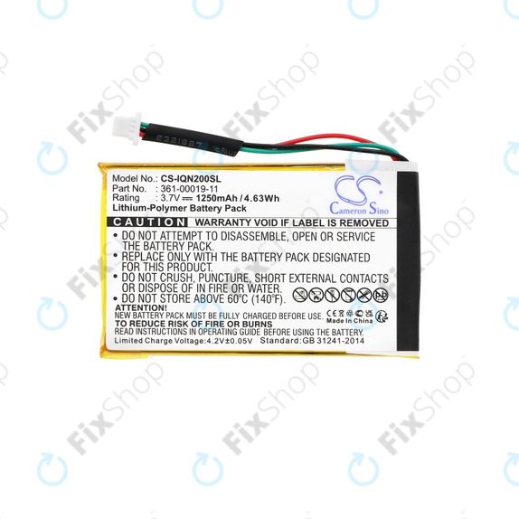 Batteria per Garmin Nüvi 200, 200W, 205, 205T, 205W, 205WT, 250, 252W, 255, 255T, 255W, 255WT, 260, 260W, 260WT, 270, 010-00621-10, 361-00019-11, 1250mAh, HQ
