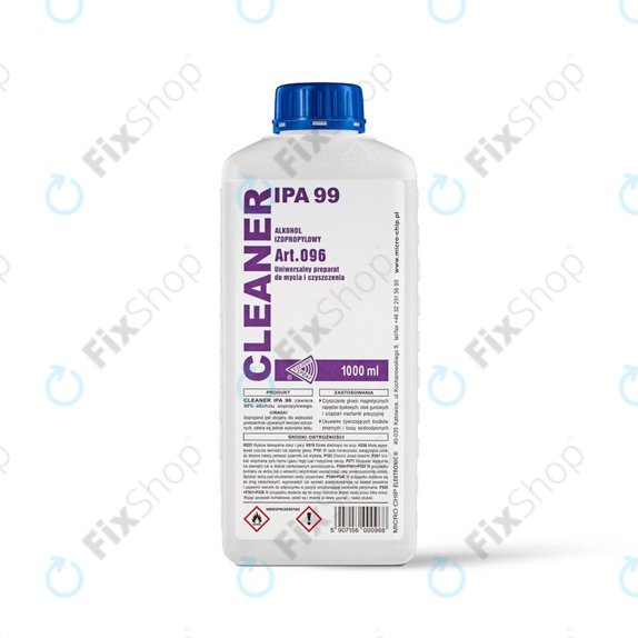 Alcool isopropilico 99%, 1000 ml, Cleanser IPA