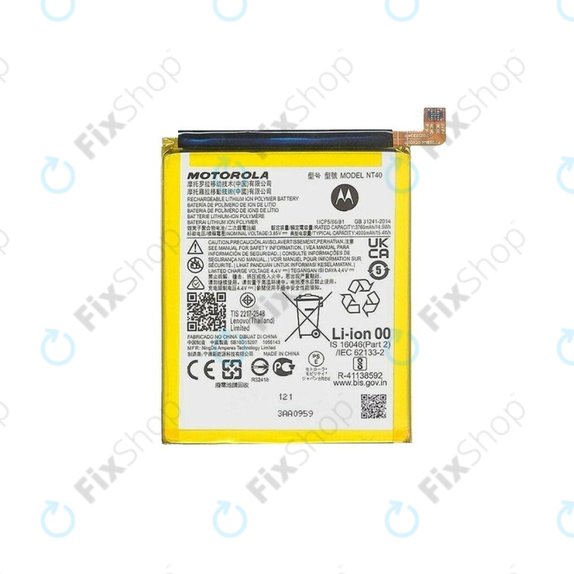 Batteria per Motorola Moto E20 XT2155-3, NT40, SB18D15207, 4000mAh, Genuine Service Pack
