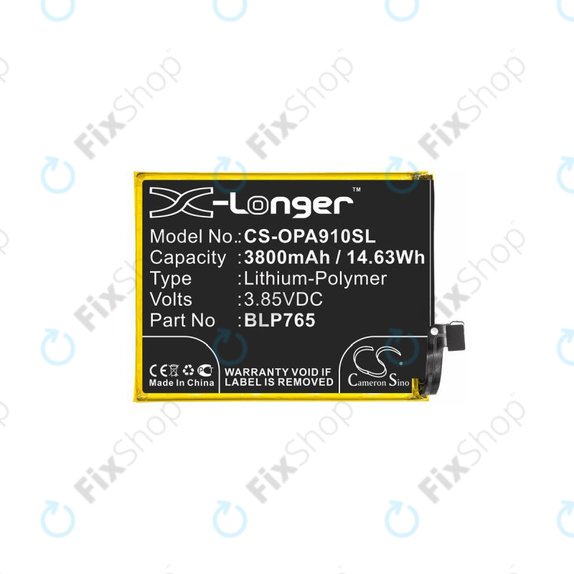 Batteria per Oppo A91, BLP765, 3800mAh, HQ