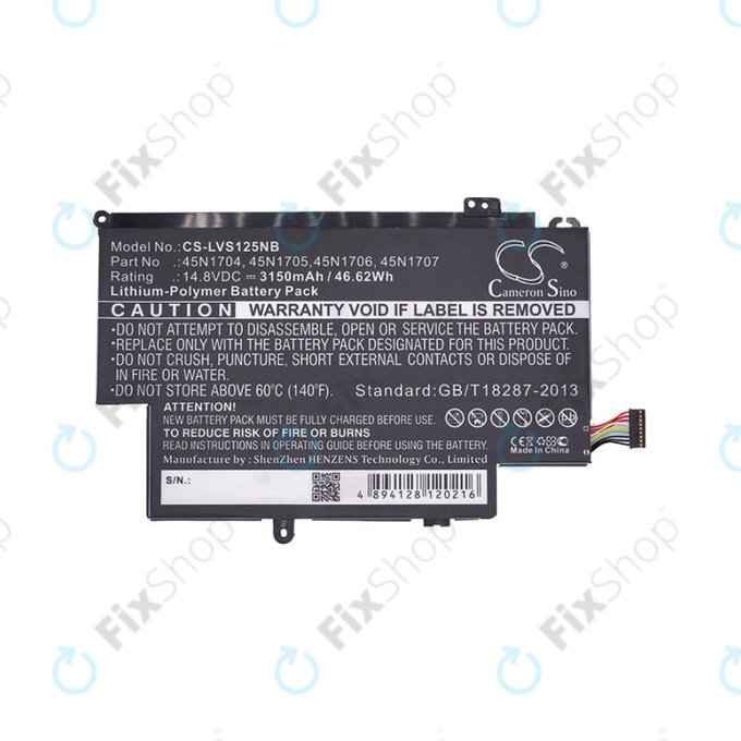 Batteria per Lenovo ThinkPad Yoga 12, Yoga S1, 45N1704, Li-Pol, 3150mAh, 14.8V, HQ