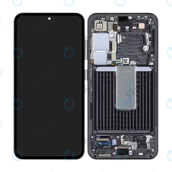 Schermo per Samsung S23 S911B, Phantom Black, Vetro touch con cornice, GH82-30481A, GH82-30480A, Genuine Service Pack