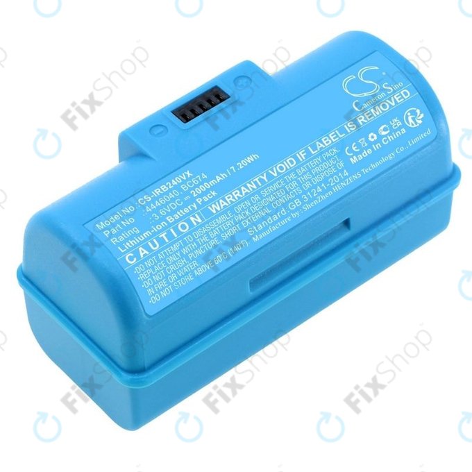 Batteria per iRobot Braava Jet 240, 241, 244, 245, Mopping Robot, 4446040, BC674, Li-Ion, 2000mAh, 3.6V, HQ