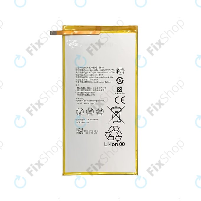 Batteria per Huawei MediaPad T1 8.0, T1 10, M2 8.0 M2-801w, HB3080G1EBW, HB3080G1EBC, 4800mAh