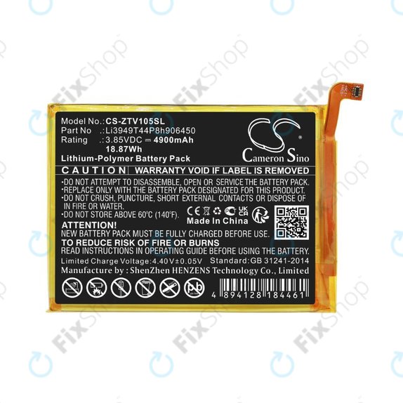 Batteria per ZTE Blade V Smart, V30 Vita, Li3949T44P8h906450, Li-Pol, 3.85V, 4900mAh, HQ