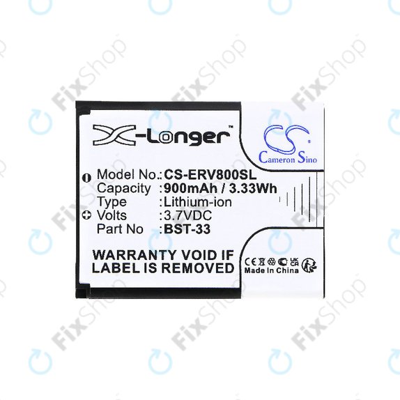 Batteria per Sony Ericsson W595, K790i, K800i, W850i, W900i, W950i, BST-33, Li-Ion, 3.7V, 900mAh, HQ