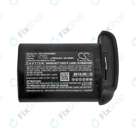 Batteria per Canon 1D Mark 3, EOS-1D MarkIII, Mr-14ex, LP-E4N, Li-Ion, 2600mAh, 11.1V, HQ