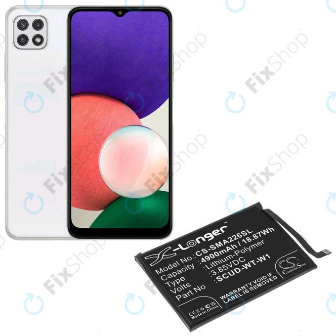 Batteria per Samsung A22 5G A226B, 4900mAh, Li-Pol, 3.85 V, SCUD-WT-W1, HQ