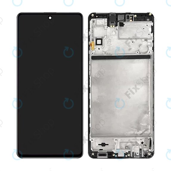 Schermo OLED per Samsung M51 M515F, Celestial Black, Vetro touch con cornice