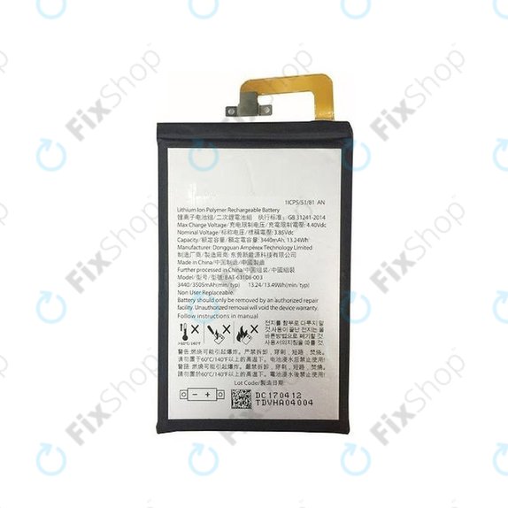 Batteria per Blackberry Keyone, BAT-63108-003, 1ICP5/51/81, 3505mAh