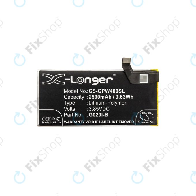Batteria per Google Pixel 4, 2500mAh, Li-Pol, 3.85 V, G020I-B, HQ