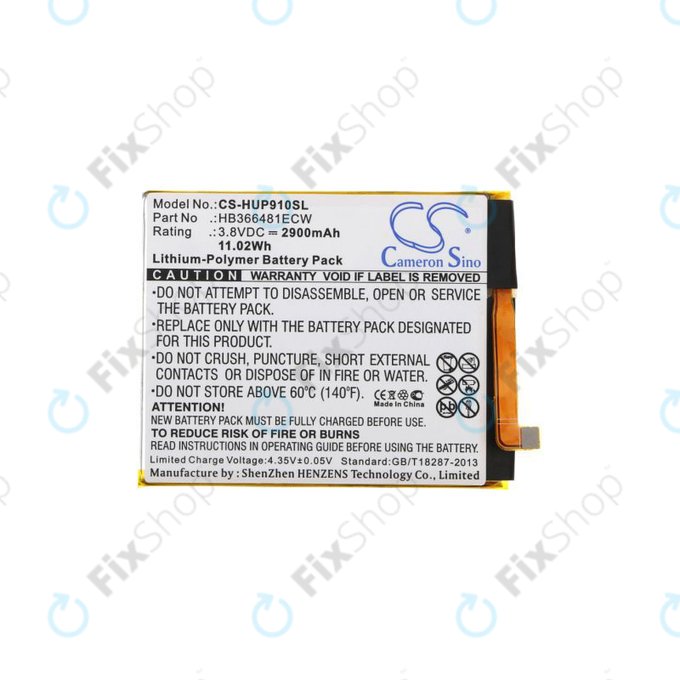 Batteria per Huawei P9, P9 Lite, P10 Lite, P20 Lite, P Smart, Y6 (2018), Y6 Prime (2018), Y7 (2018), Y7 Prime (2018), Honor 7A, 8, 9 Lite, HB366481ECW, 2900mAh, HQ