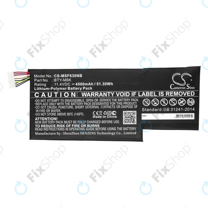 Batteria per MSI GF63, MSI GF75, MSI GS63, BTY-M6K, Li-Pol, 4500mAh, 11.4V, HQ