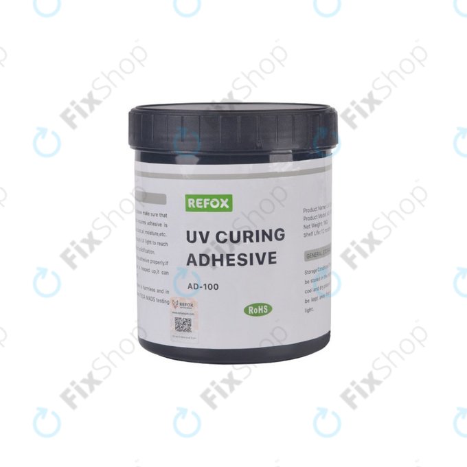 Adesivo impermeabile a polimerizzazione UV, 1kg, Refox AD-100