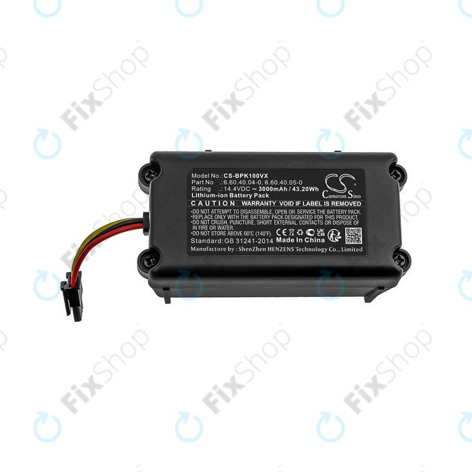 Batteria per Sencor SRV 9250, SRV 8250 SRV 6250 SRV 4250 Blaupunkt XSMART SRX 1002, Li-ion, 3000mAh, 14.4V, HQ