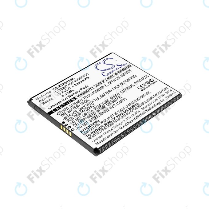 Batteria per ZTE Blade A3, A5, Optus X Power 2, Li3826T43P4h695950, Li-Ion, 3.8V, 2400mAh, HQ