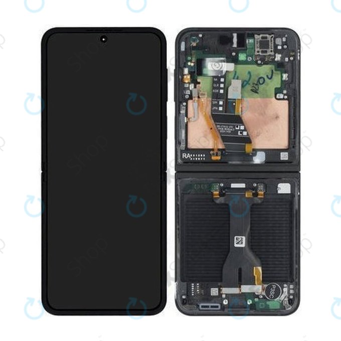 Schermo per Samsung Z Flip 7 FE F761B, Black, Vetro touch con cornice, GH82-37734A, Genuine Service Pack