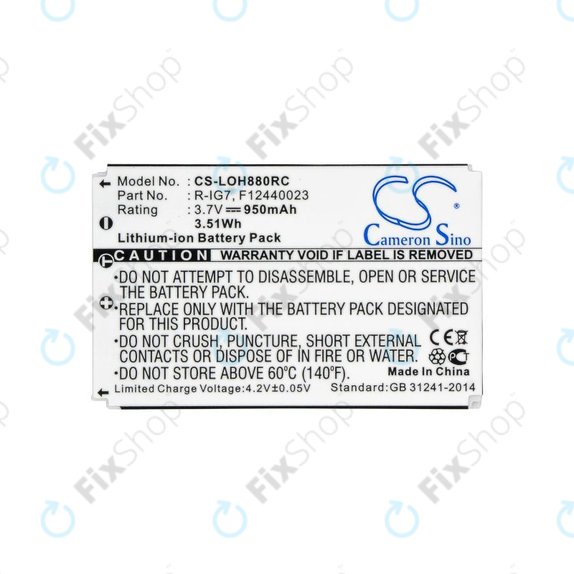 Batteria per Logitech Harmony 720, 780, 880, 890, 900, R-IG7, Li-Ion, 950mAh, 3.7V, HQ