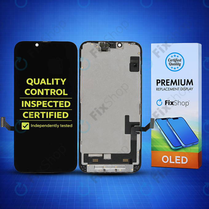 Schermo Soft OLED per iPhone 14, Vetro touch con cornice, FixPremium