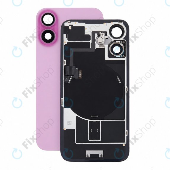Vetro scocca posteriore per iPhone 16, Pink, Pulled A