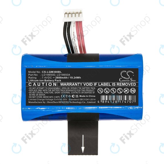 Batteria per Ingenico Apos A8, LD18650D, Li-Ion, 2600mAh, 7.4V, HQ