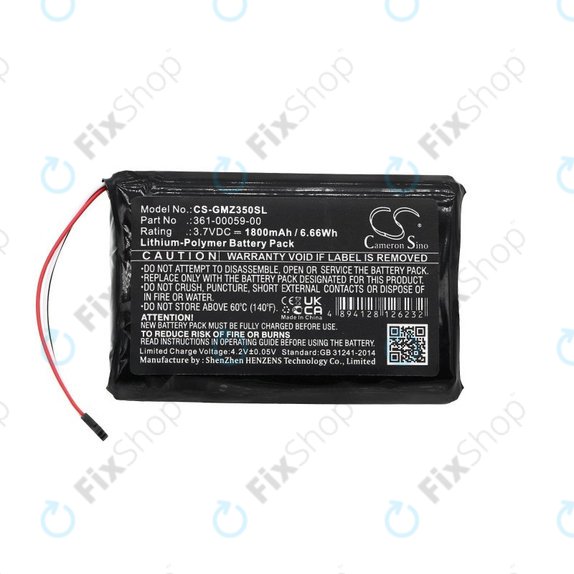 Batteria per Garmin Zumo 340LM, 350LM, 390LM, 361-00059-00, Li-Pol, 1800mAh, 3.7V, HQ