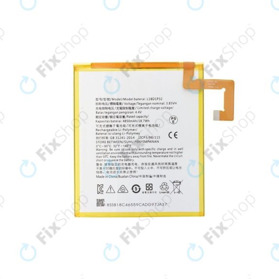 Batteria per Lenovo Tab M10 TB-X605, TB-X306, TB-X505, L18D1P32, 4850mAh