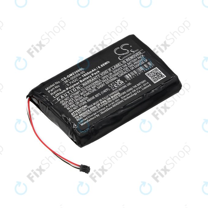 Batteria per Garmin Zumo 340LM, 350LM, 390LM, 361-00059-00, Li-Pol, 1800mAh, 3.7V, HQ