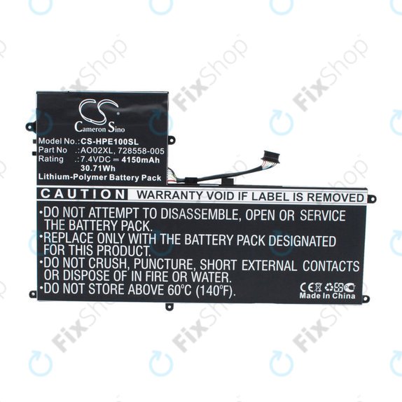 Batteria per HP ElitePad 1000, ElitePad 1000 G2, UltraBook Ao02xl Series, AO02XL, Li-Pol, 7.4V, 4150mAh, HQ