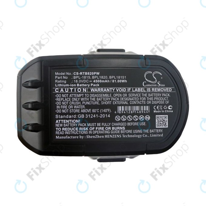 Batteria per Ryobi 18V ONE+, RB1820C, RB18L25, RB1840X, RB1850X, RB18L50, Li-Ion, 4500mAh, 18V, HQ
