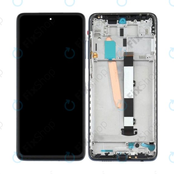 Schermo per Xiaomi Poco X3 Pro, Phantom Black, Vetro touch con cornice