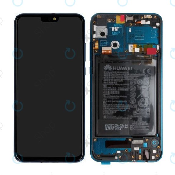 Schermo per Huawei Honor 9X Lite, Vetro touch con cornice, batteria, Emerald Green, 02353QJT, Genuine Service Pack